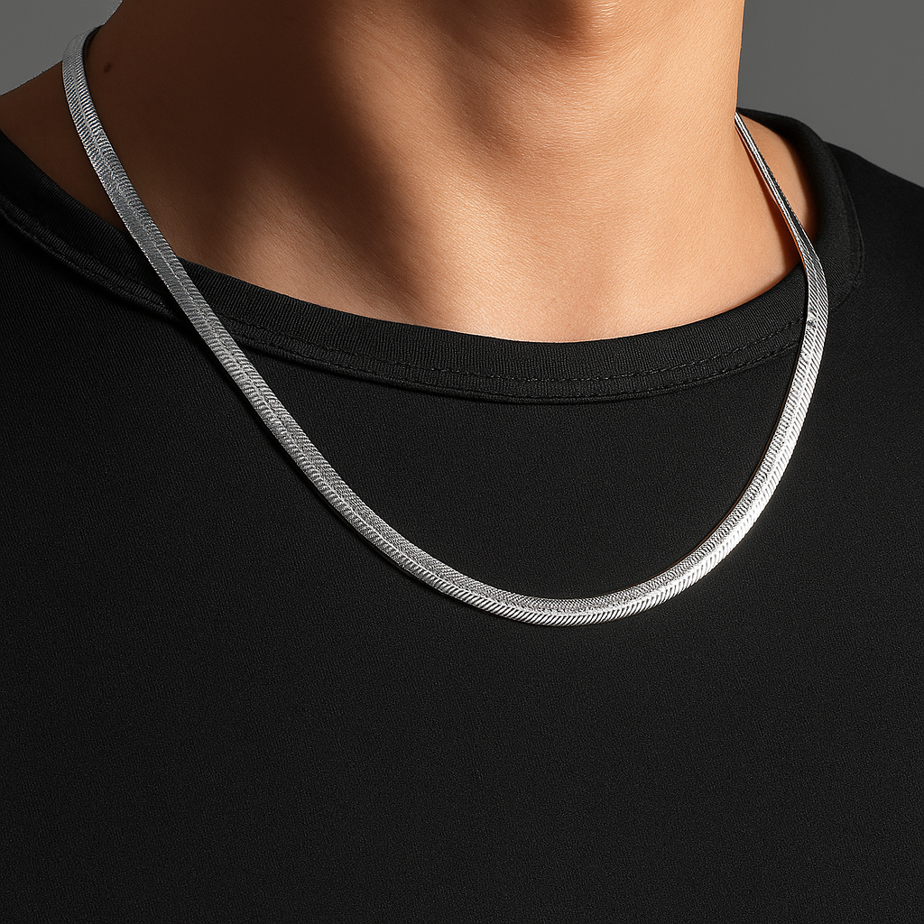 Flat Minimalist Chain Necklace – Gold & Silver Edition