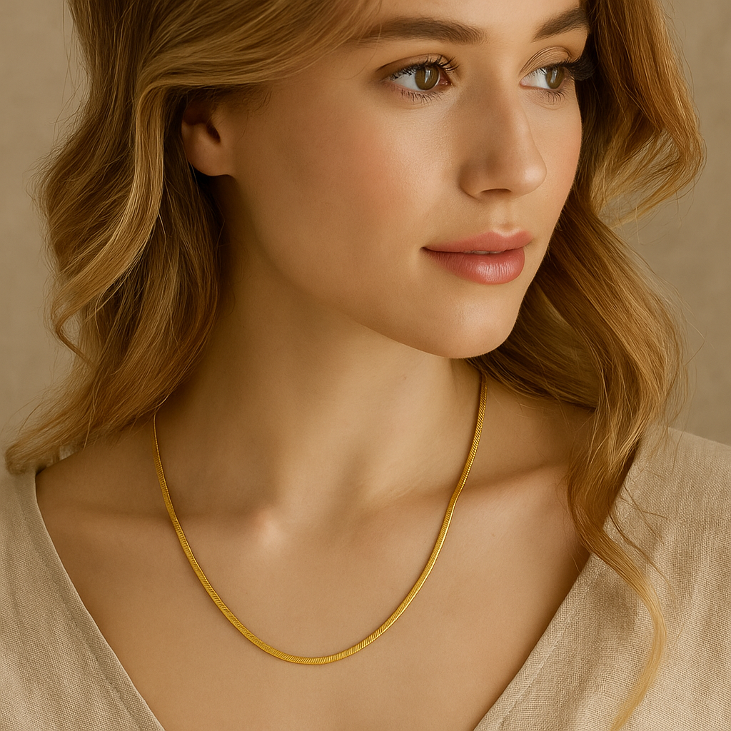 Flat Minimalist Chain Necklace – Gold & Silver Edition