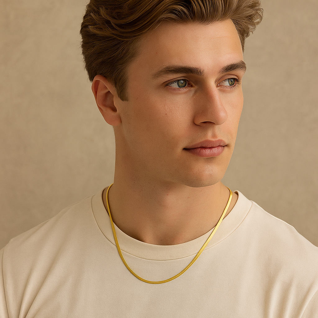 Flat Minimalist Chain Necklace – Gold & Silver Edition