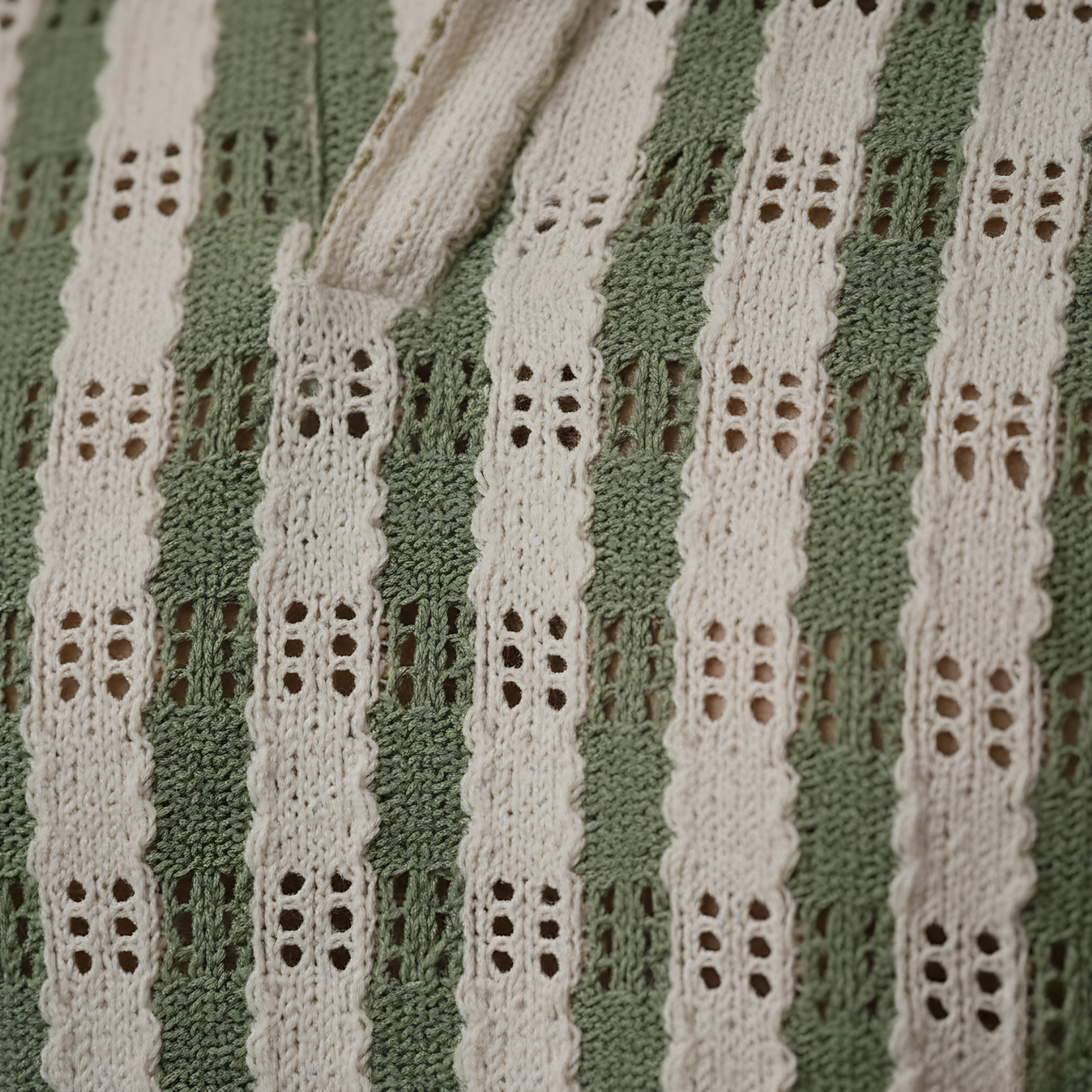 Retro Knit Striped Polo | Forest Green & Cream | TheAneesh