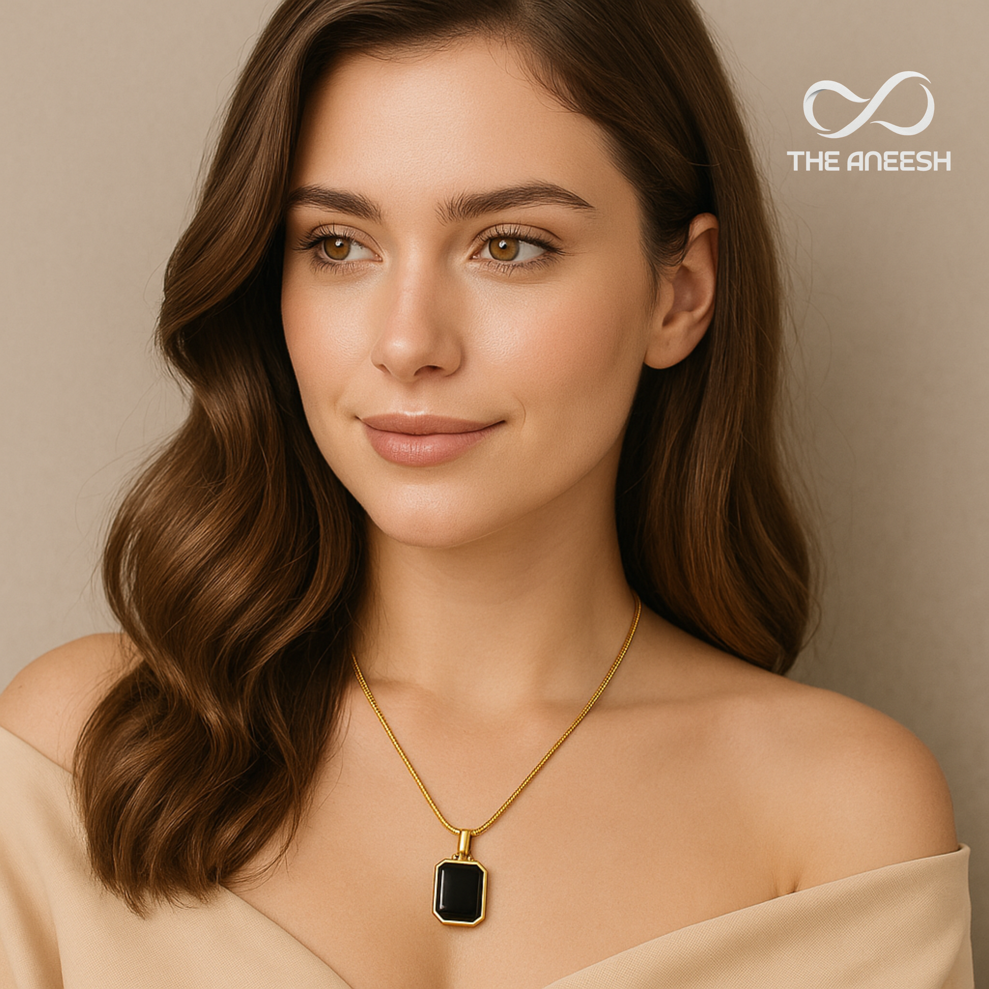 HexaEdge Onyx Pendant Necklace – Gold & Silver Edition