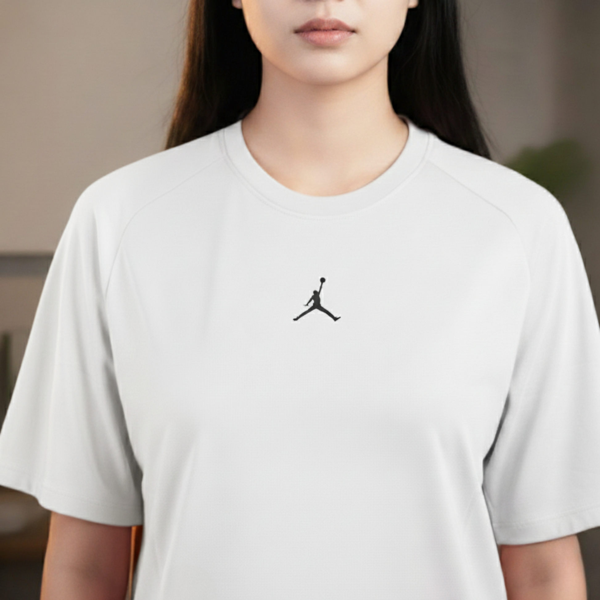 Jordan Dri-Fit T-Shirt For Women's– White & Black