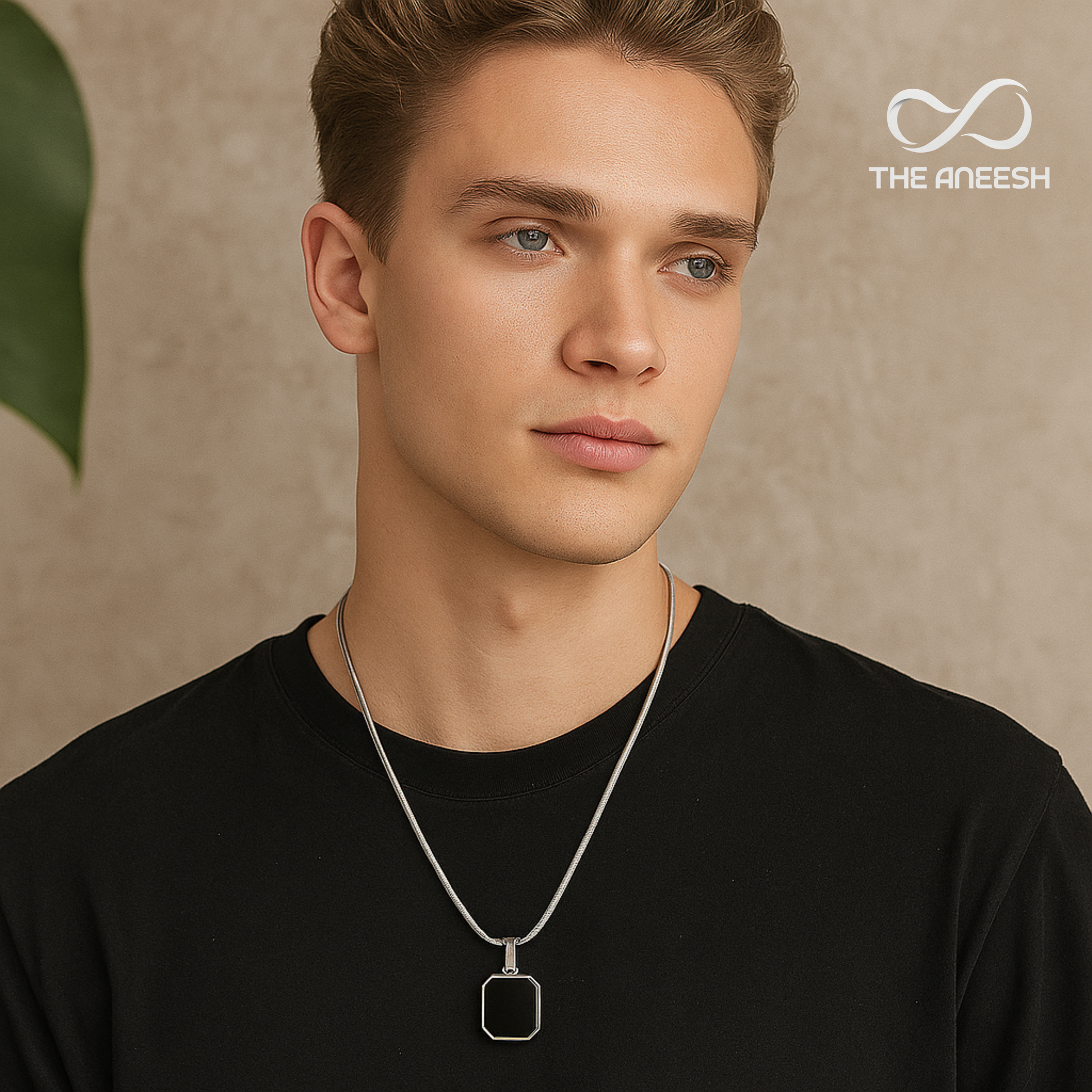 HexaEdge Onyx Pendant Necklace – Gold & Silver Edition