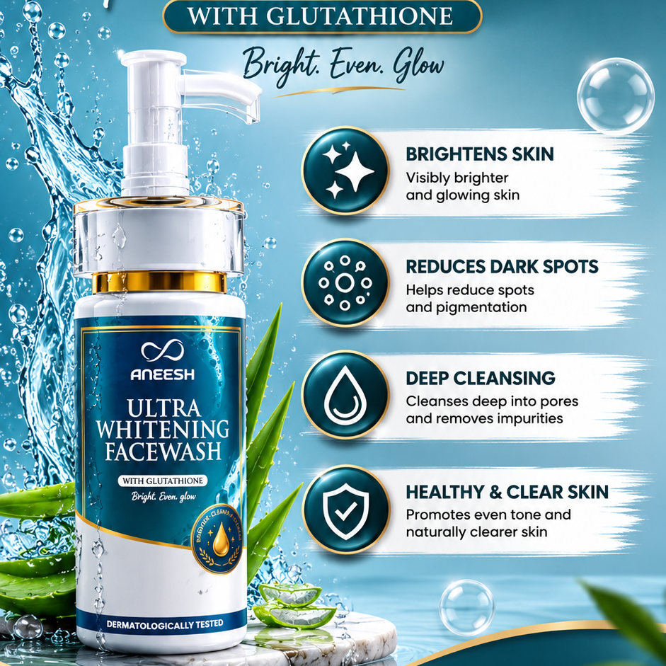 Aneesh Ultra Whitening Facewash with Glutathione