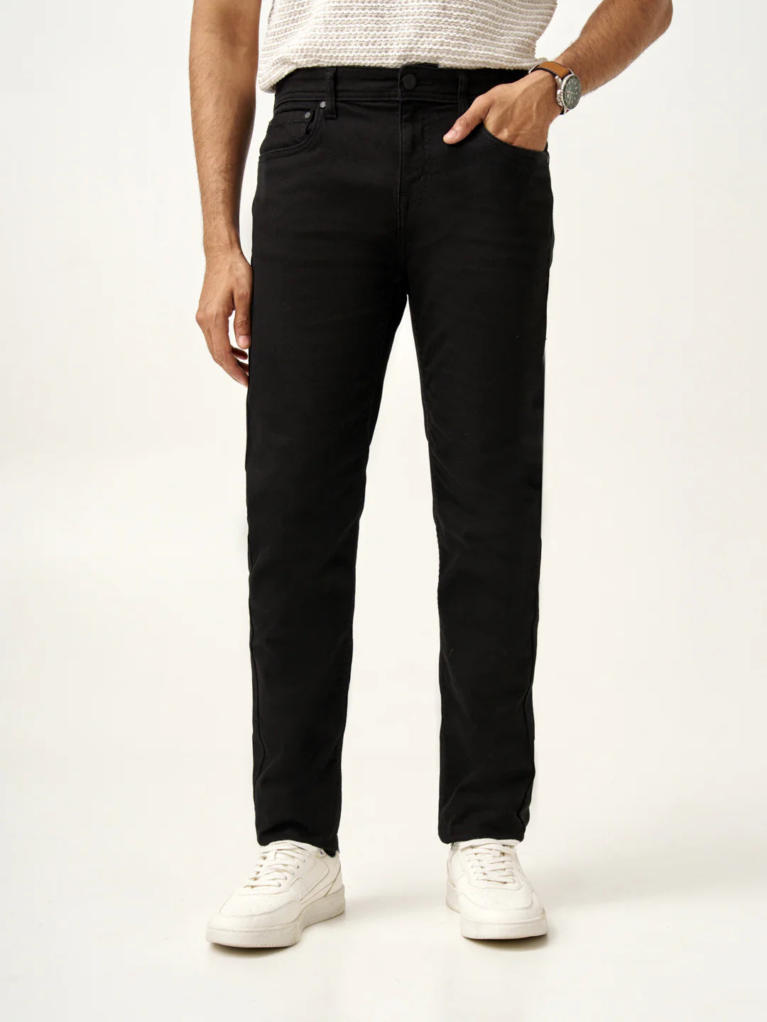 Men’s Classic Black Slim-Fit Jeans