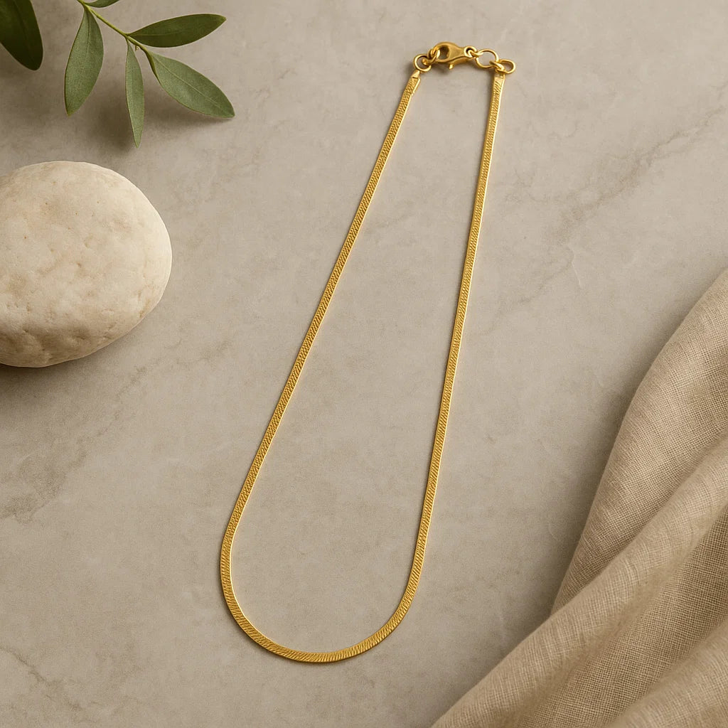 Flat Minimalist Chain Necklace – Gold & Silver Edition